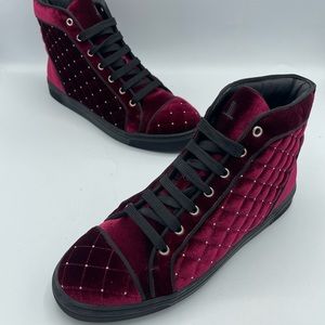 Louis Leeman Maroon Velvet Men’s Sneakers